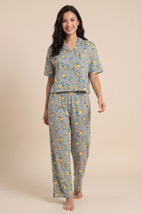 Zivame Minions Knit Cotton Loungewear Set - Ultimate Grey — thumbnail 2